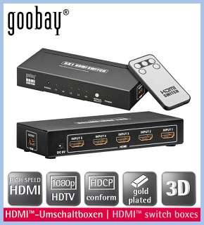 HDMI Umschaltbox AVS 43 5 Switch Schalt Box 5 in/ 1 out 3D HDTV 1080p 