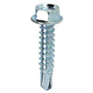 Teks #10 x 1 in. Zinc Plated Hex Washer Head Self Tapping Drill Point 