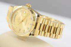 MENS ROLEX PRESIDENT DAY DATE CHAMPAGNE DIAMOND DIAL 18K SOLID GOLD 