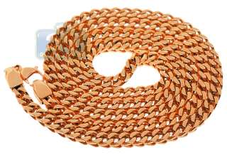 Rose Gold Plated Steel Mens Franco Chain 30 Inches  