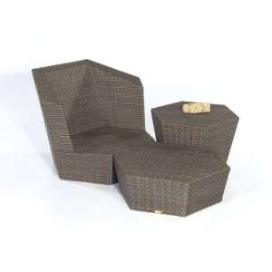 Lounge Set Cocoon 3 tlg., Teak Gest. KS Gefl. Cappuccino  