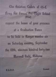   Alabama Army Air Force Aviation Cadets of 43 C dance program  