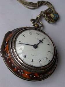 RRR Antique Edward Prior Verge Fusee silver pair case watch . Ottoman 