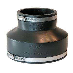 Fernco 6 in. Clay x 4 in. Drain Waste and Vent Flexible PVC Coupling 