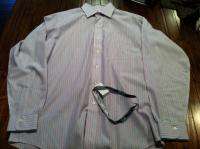 NWT Mens Brooks Brothers Red Blue Stripe Non Iron Dress Shirt 15.5 35 