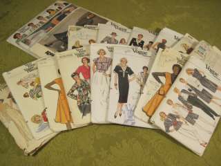 Vintage Lot of Vogue Womens Sewing Patterns 16 Total  