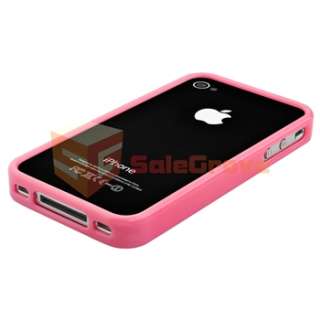 Pink+Purple Frame Bumper TPU Hard Soft Rubber Silicone Case for iPhone 