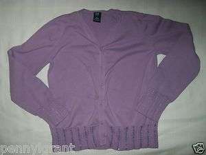 Gap Girls size 12 14 Pretty lavender sequined cardigan sweater  