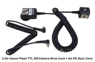 Flash TTL Cable✚PC Sync Cord►Canon EOS 7D✰550D✚580EX II  