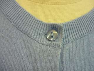 August Silk baby blue argyle cardigan sweater size S  