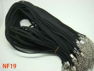 Black Flat Suede Korea Necklace Jewelry Cord String Chain + Lobster 