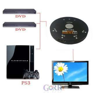 Port 1080P HDMI Switcher Splitter Audio Switch Hub for HDTV PS3 DVD 