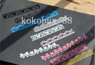 V3942 DIY Diary Hollow Decorative Stickers Transparent Lace Tape 