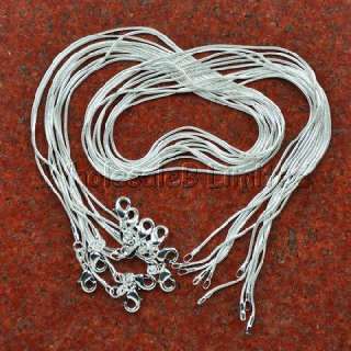 Wholesale 10PCS 1mm silver EP snake chain necklace New  