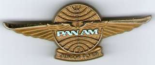 USA Pan Am Airlines Junior flyer Plastic Wings Pin  
