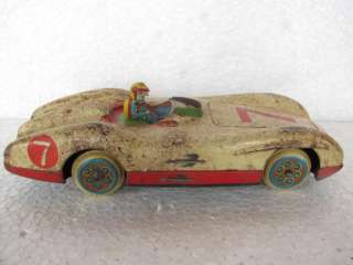 Vintage MERCEDES MARUSAN Toys Japan Racking Car Tin Toy  
