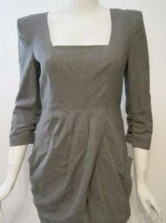 Tibi womens grey pleated front pocket dress 2 $387 New  