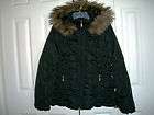 NWT Nine West Womens Size M Down Hooded Jacket Coat Puffer Zip Front 