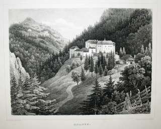 1844   Grades Metnitz Kärnten Österreich Lithographie  