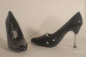 EDWARD PAUL 28057 Black Patent 4 inch High Heel Pump size 8  