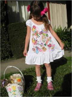 BOUTIQUE CUSTOM PAINTED EASTER DRESS 2T/3T  