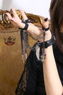 Gothic Punk Visual Kei 5 Ring+Cuff Bullet Weapon Kusari  