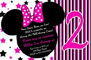   Stars Mickey & Minnie Mouse Birthday Invitations   You Print  