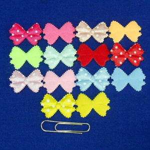 99 MIX COLOR DOT BOW FABRIC EMBELLISHMENTS  243  