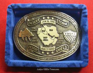   STORM BELT BUCKLE SOLID BRASS 1990 TO 1991 MADE IN THE U.S.A.  