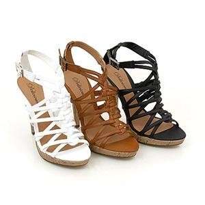Delicious (Grande S) Strappy Heels in Tan, White or Black  