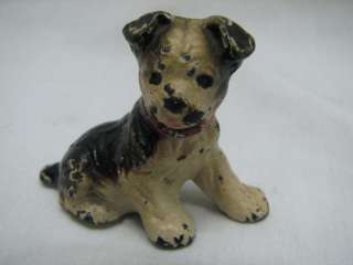 ANTIQUE HUBLEY CAST IRON BOSTON TERRIER DOG PAPERWEIGHT ACCESSORY 