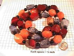 Large Faceted Nuggets Semi Precious Stone Necklace  