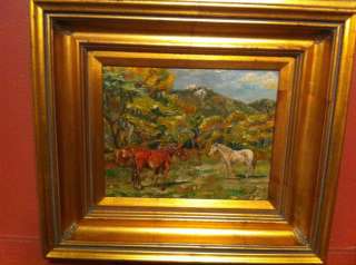 Hand Painted Oil Painting of Horses in the Countryside  