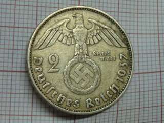 GERMANY THIRD REICH 2 MARK 1937 A SILVER A8   13  