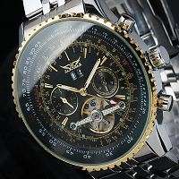   Mechanical Wrist Date Black & Gold Dial Automatic Mens Watch