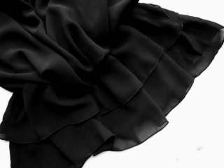 2012 NEW ARRIVAL Black Plus Size Chiffon Cocktail Dress Top Mini Gown 