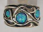 Israeli jewelry artistic BOHO sterling silver ring blue