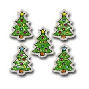  Christmas Trees Dazzle Stickers; 75 per Pack; Multi 