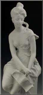 Large Signed Parian Statue / Figure of Woman by Hip Francois Moreau 