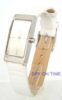 OASIS B660 SILVER DIAL OBLONG DIAL WATCH WITH WHITE STRAP RRP £25.00 