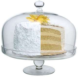   Simplicity Glass Cake Plate Stand With Dome Lid ART82007  