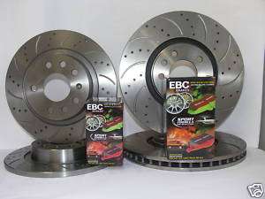VAUXHALL ASTRA VXR GROOVED DRILLED BRAKE DISCS EBC PADS  