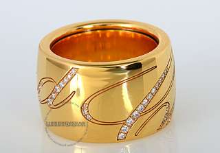 Chopard Chopardissimo 18K Yellow Gold Diamond Wide Band Revolving Ring 