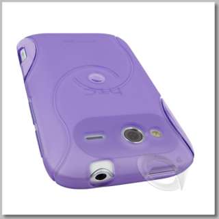 Purple TPU Gel Case Screen Protector for HTC Wildfire S  