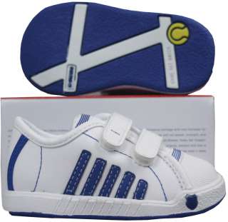 NEW TODDLERS KIDS K SWISS MOULTON WHITE STRAP TRAINERS  