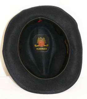 MAYSER BLACK GERMAN WOOL Suit Jacket Gangster HAT 56 S  