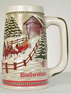 1984 Budweiser stein from Christmas series CS62 mug  