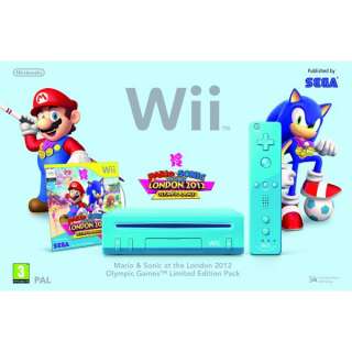 Nintendo Wii Console (Blue) with Mario & Sonic At The London 2012 