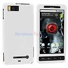 White Hard Snap On Skin Case Cover Accessory for Motorola Droid X2 / X 