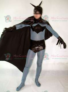 Classic Black And Gray Batman Lycra Spandex Super Hero Costume